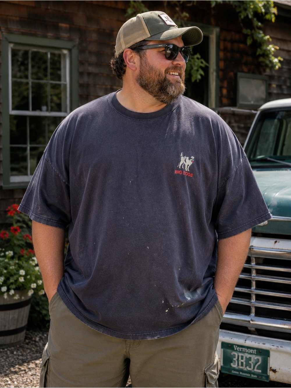 Big Dogs Can’t Fix Stupid Graphic T-Shirt Mens Navy Blue Funny Distressed 3XL